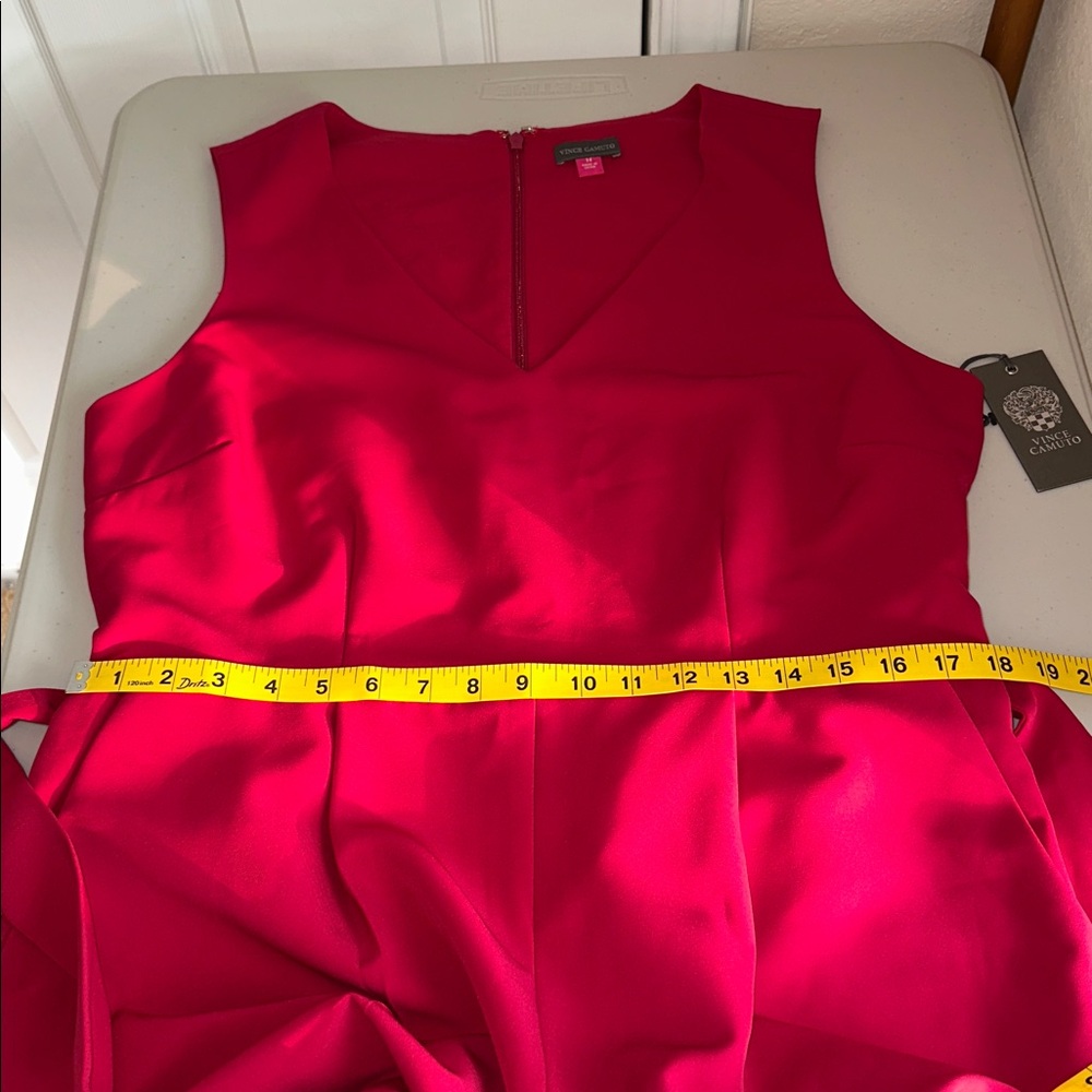 NWT Vince Camuto Vibrant Red V-Neck Jumpsuit Size 14 - Picture 9 of 16
